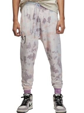 Air Jordan DM1408-501 Tie Dye Joggers Small Purple Pink Fleece Sweatpants
